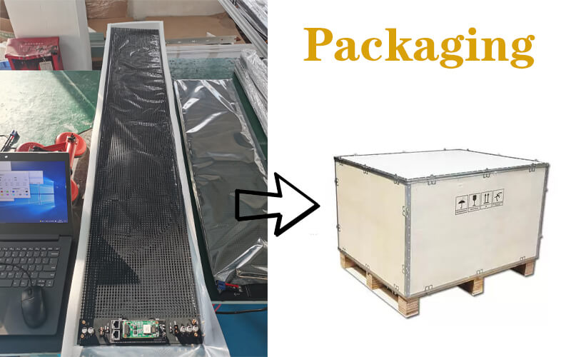 led film screen packaging